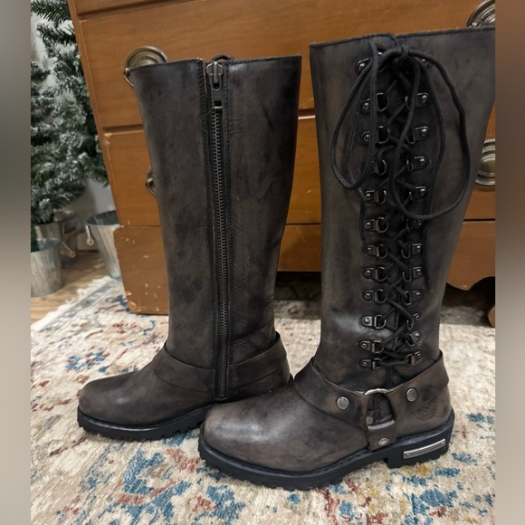 Milwaukee Leather Women's Distressed Brown Motorcycle Rider Boots 8. - Picture 2 of 11
